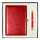 Набор подарочный Solution Duo (ежедневник City Nebraska, ручка Legend Soft Touch Mirror Gold), красный