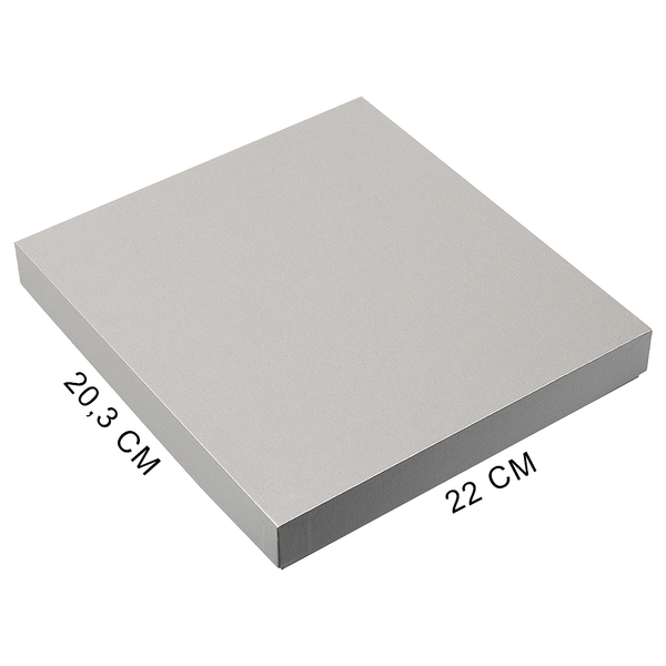 Коробка подарочная, размер  203*220*30 мм,  Solution Gift Linen  для ежедневника и ручки, серебро