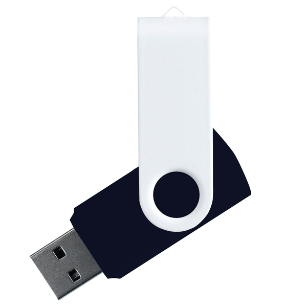 Флеш накопитель USB 2.0 Twister Сolor Mix 16GB, пластик Софт Тач/металл, черный/белый