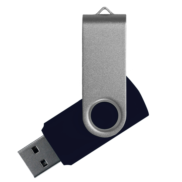 Флеш накопитель USB 2.0 Twister Сolor Mix 16GB, пластик Софт Тач/металл, черный/серебристый