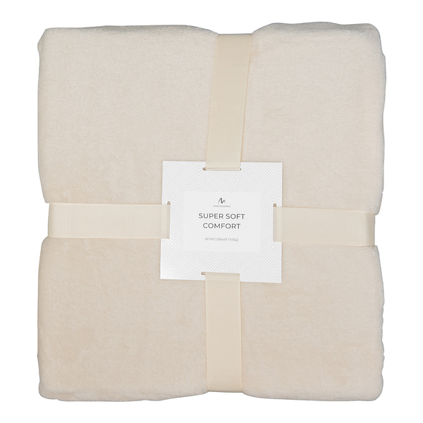 Плед мягкий флисовый Super Soft  Comfort Travel, 125*170 см, бежевый